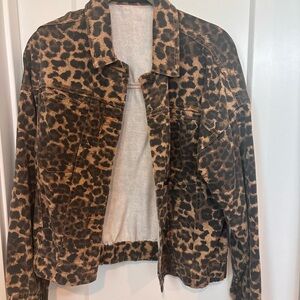Lioness Leopard Print Jean Jacket